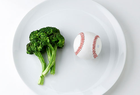 broccoli serving portion sizes cup webmd much baseball vegetables plate fruit healthy fist berries sized control vegetable eating veggies fruits